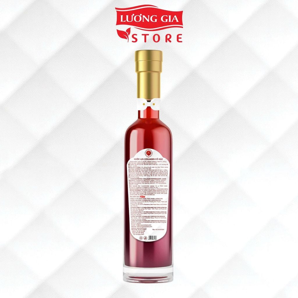 Nước Lựu Collagen Cô Đặc 750ml - Không Đường, 5.000mg Collagen