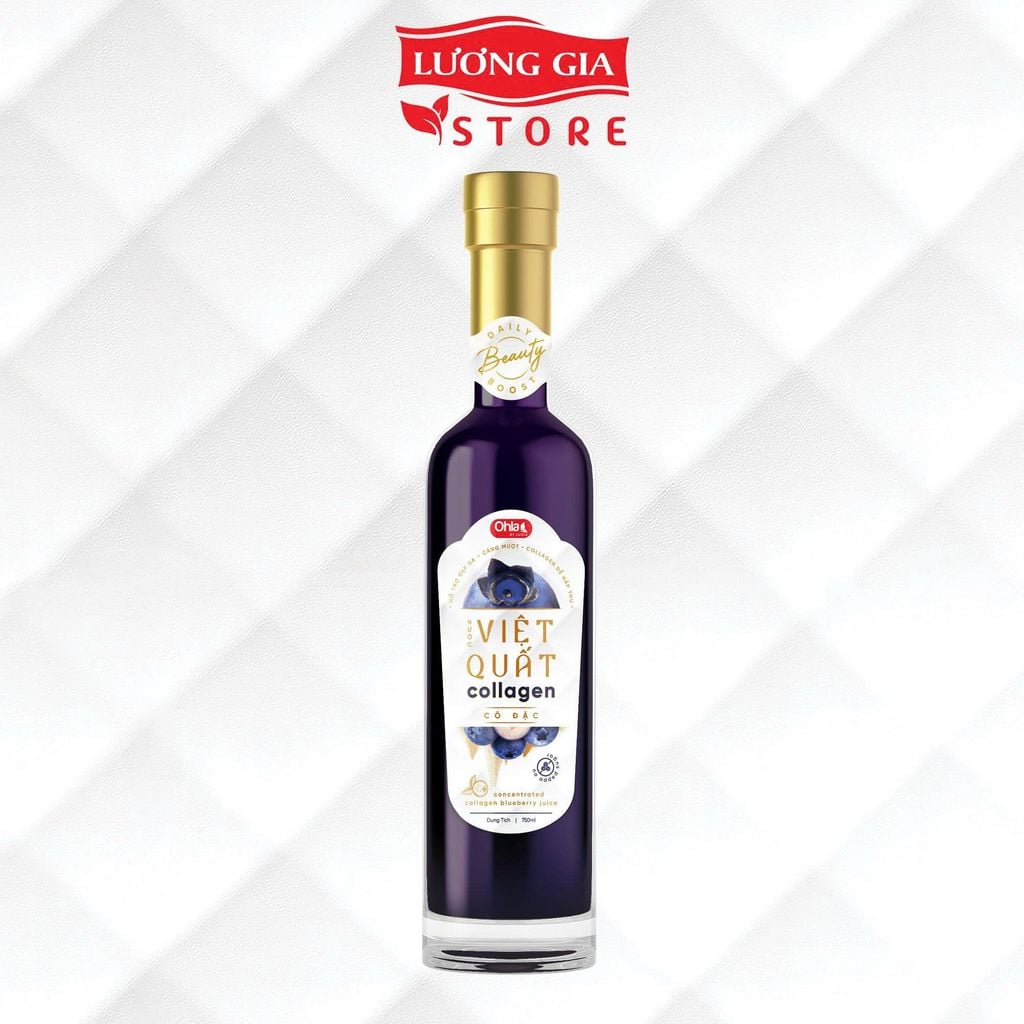 Nước Việt Quất Collagen Cô Đặc Ohla 750ml - Không Đường, 20.000mg Collagen