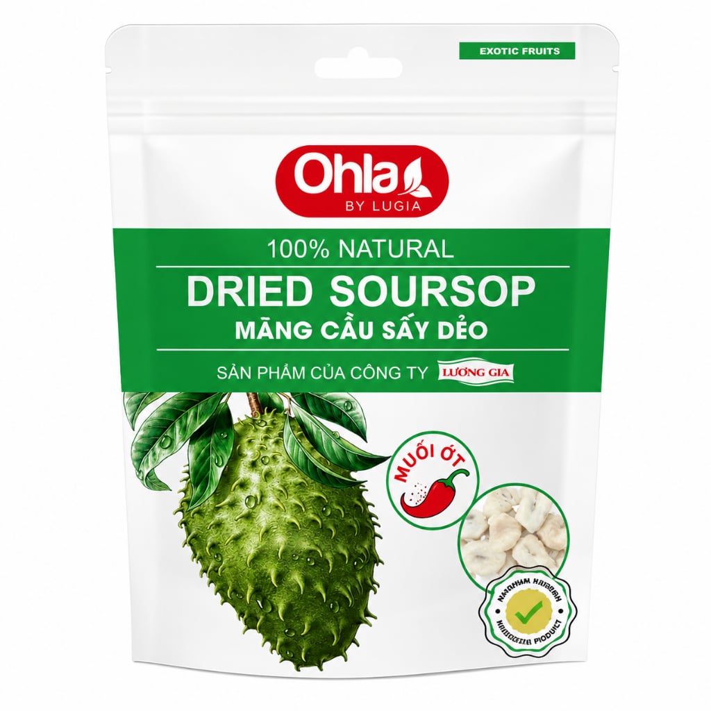 Mãng Cầu Sấy Dẻo Muối Ớt túi 500g