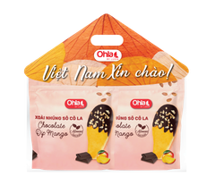 Xoài Sấy Dẻo Socola Hạnh Nhân set nón lá 5x100g