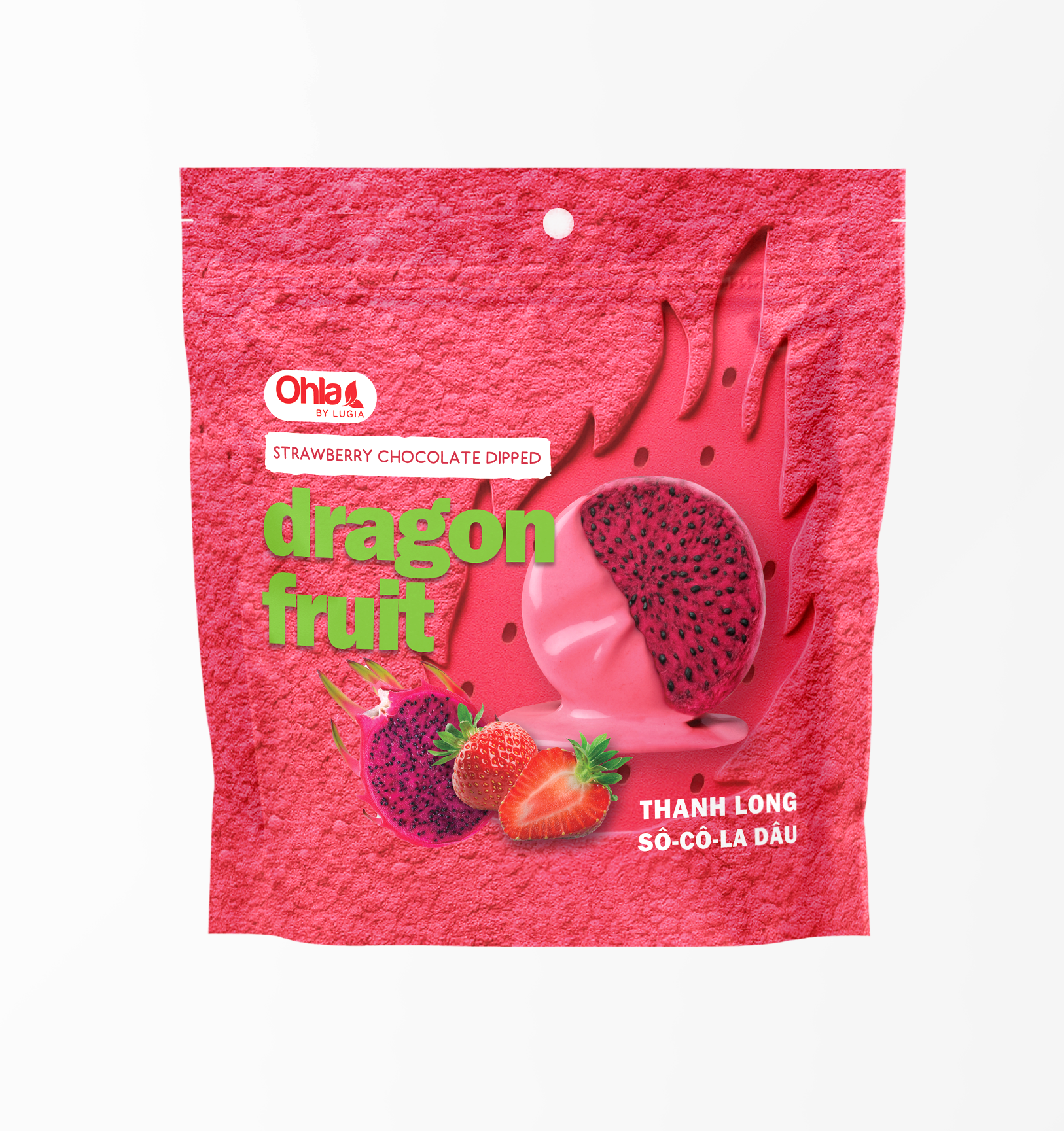 Thanh Long Đỏ Sấy Dẻo Socola Dâu túi 100g