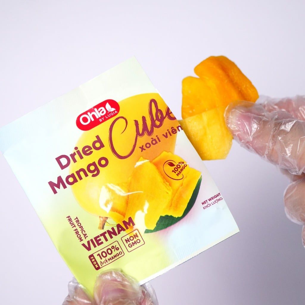 Xoài Sấy Dẻo Ohla 200g (10 gói x 20g) - Thái Cắt Dạng Viên Đóng Gói 20g Tiện Lợi Sử Dụng Và Bảo Quản