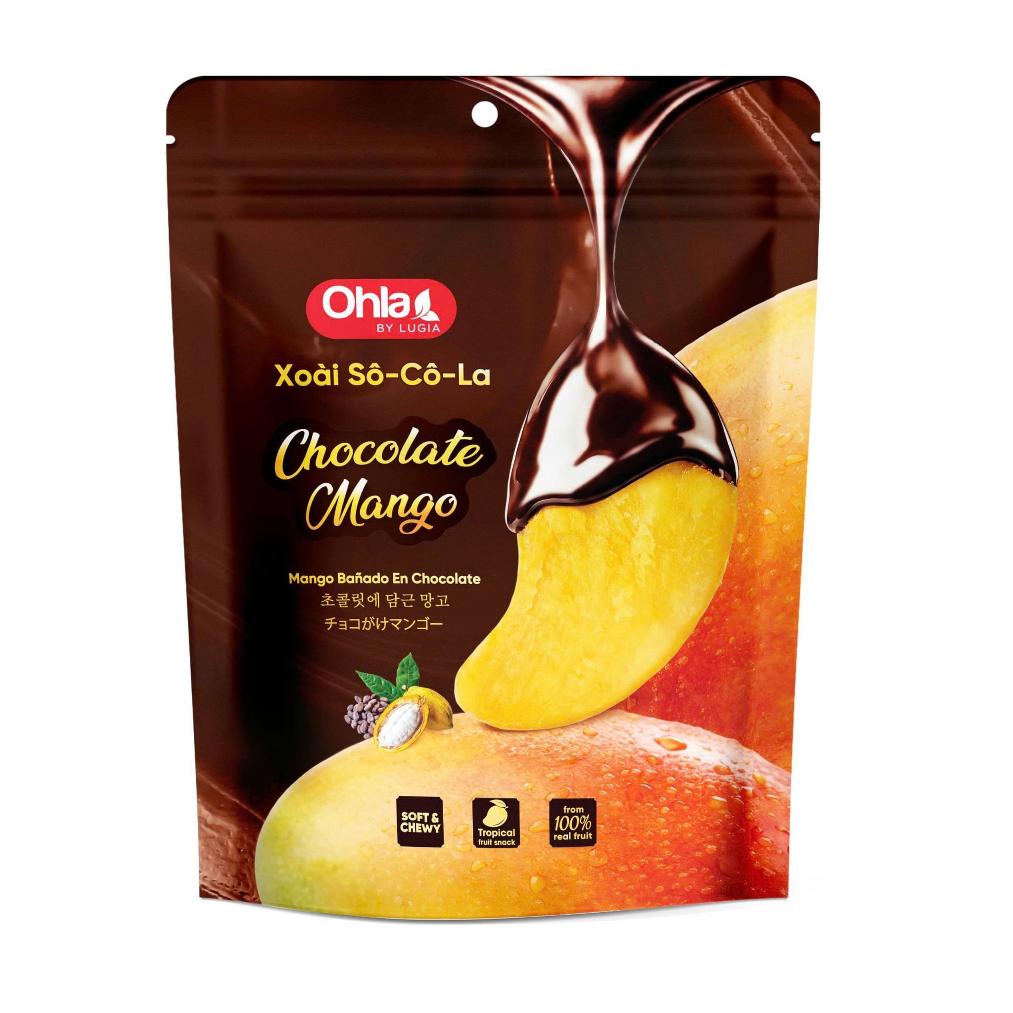 Xoài Sấy Dẻo Socola túi 100g (không hạnh nhân)