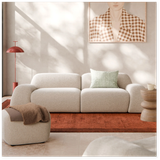Sofa băng Cloud Duo 2 module màu cream - góc phối cảnh