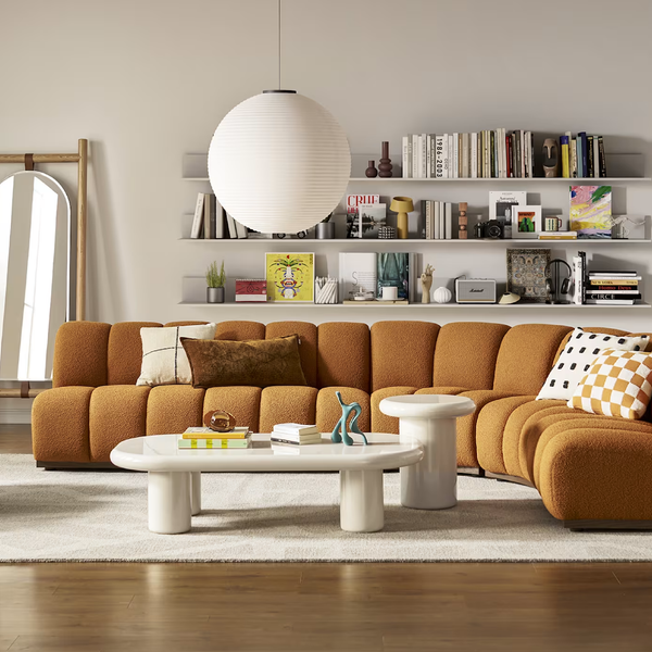 bàn sofa bruno sơn trắng mặt bên