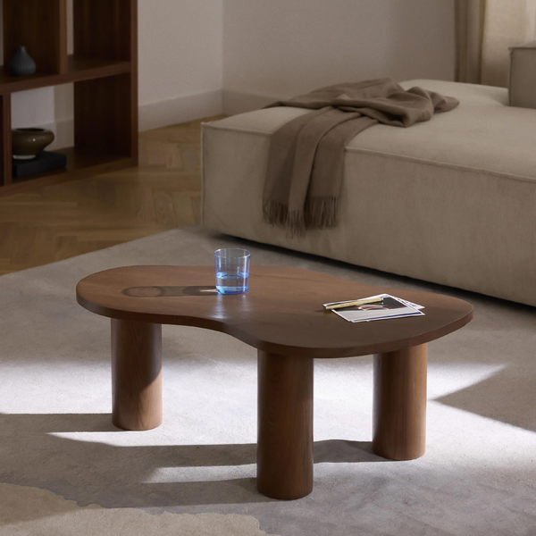 bàn sofa didi màu nâu walnut mặt đứng