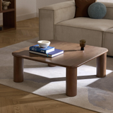 phối cảnh bàn sofa elephant square nâu walnut mặt bên