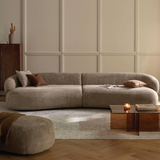 Sofa băng Alba Duo 2 module màu nâu - góc phối cảnh