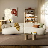 Sofa băng Alba Duo 2 module màu be - góc phối cảnh