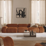 Sofa băng Cloud Trio 3 module màu cam đất - góc phối cảnh