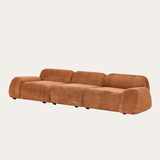 Sofa băng Cloud Trio 3 module màu cam đất - góc nhìn bên