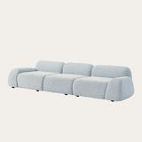 Sofa băng Cloud Trio 3 module màu xanh dương - góc nhìn bên