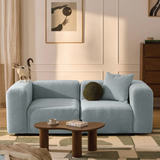 Sofa băng Lino Duo 2 module màu xanh - góc phối cảnh