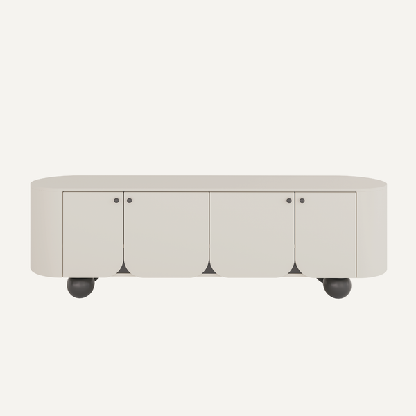 Tủ TV Homa thiết kế cánh vòm bo góc chân khối cầu