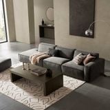 Sofa băng Jona Trio Open 3 module màu đen - góc phối cảnh