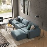 Sofa băng Jona Trio Open 3 module màu xanh - góc phối cảnh