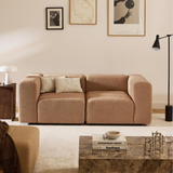 Sofa băng Lino Duo 2 module màu be - góc phối cảnh