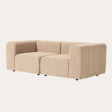 Sofa băng Lino Duo 2 module màu be - góc nhìn bên