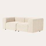 Sofa băng Lino Duo 2 module màu trắng kem - góc nhìn bên