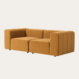 Sofa băng Lino Duo 2 module màu nâu - góc nhìn bên