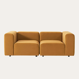 Sofa băng Lino Duo 2 module màu nâu - góc chính diện