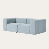 Sofa băng Lino Duo 2 module màu xanh - góc nhìn bên