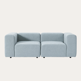 Sofa băng Lino Duo 2 module màu xanh - góc chính diện