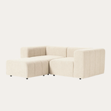 Sofa góc Lino Compact 2–3 chỗ màu be - góc nhìn bên