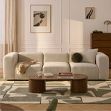Sofa băng Lino Trio 3 module màu be nhạt - góc phối cảnh