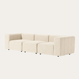 Sofa băng Lino Trio 3 module màu be nhạt - góc nhìn bên