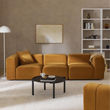 Sofa băng Lino Trio 3 module màu nâu - góc phối cảnh