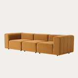 Sofa băng Lino Trio 3 module màu nâu - góc nhìn bên