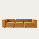 Sofa băng Lino Trio 3 module màu nâu - góc chính diện