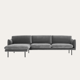Sofa góc Liso 3–4 chỗ màu xám đậm - góc chính diện