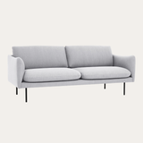 Sofa băng Liso 2–3 chỗ màu xám nhạt - góc nhìn bên