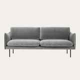 Sofa băng Liso 2–3 chỗ màu xám đậm - góc chính diện
