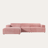 Sofa góc Map Trio 3 module màu hồng - góc chính diện