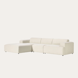 Sofa góc Map Trio 3 module màu trắng kem - góc nhìn bên