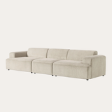 Sofa băng Map Trio 3 module màu be - góc nhìn bên