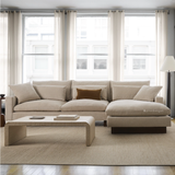 Sofa góc Harmony 3–4 chỗ màu trắng kem - góc phối cảnh