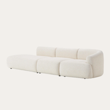 Sofa băng Mood Trio Open 3 module màu kem - góc nhìn bên