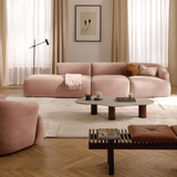 Sofa băng Mood Trio Open 3 module màu hồng - góc phối cảnh