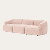 Sofa băng Mood Trio 3 module màu hồng - góc nhìn bên
