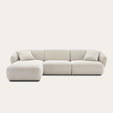 Sofa góc Snail 3–4 chỗ màu trắng kem - góc chính diện