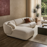 Sofa góc Snail 3–4 chỗ màu trắng kem - góc phối cảnh 1