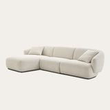 Sofa góc Snail 3–4 chỗ màu trắng kem - góc nhìn bên