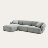 Sofa góc Snail 3–4 chỗ màu xám - góc nhìn bên