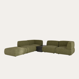 Sofa góc Solace Tab 3–5 chỗ màu xanh lá - góc nhìn bên