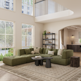 Sofa góc Solace Grand 3–4 chỗ màu xanh lá - góc phối cảnh 2