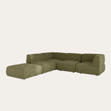 Sofa góc Solace Grand 3–4 chỗ màu xanh lá - góc nhìn bên